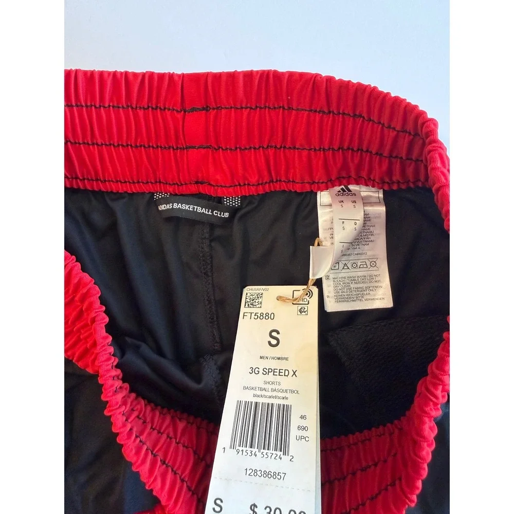 Adidas 3G Speed X Basketball Shorts Mens Small Black‎ Red NEW